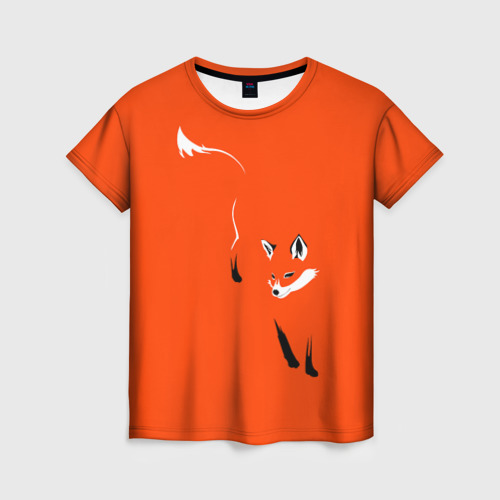 Женская 3D футболка с принтом Лисица, вид спереди #2
