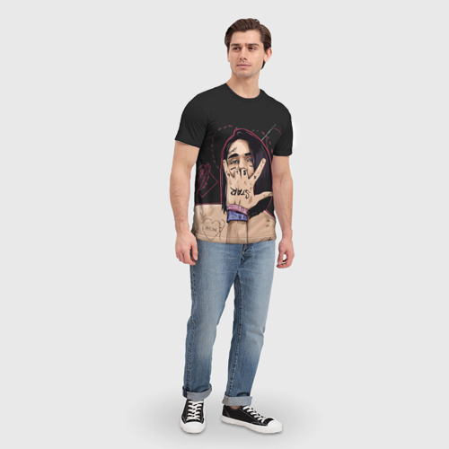 Мужская футболка 3D с принтом Face Фэйс, вид сбоку #3
