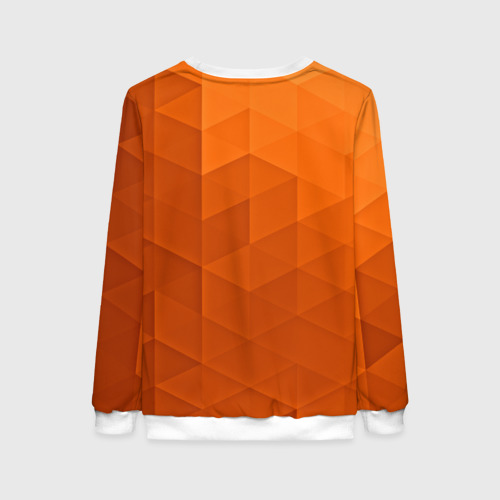 Женский свитшот 3D с принтом Orange abstraction, вид сзади #1
