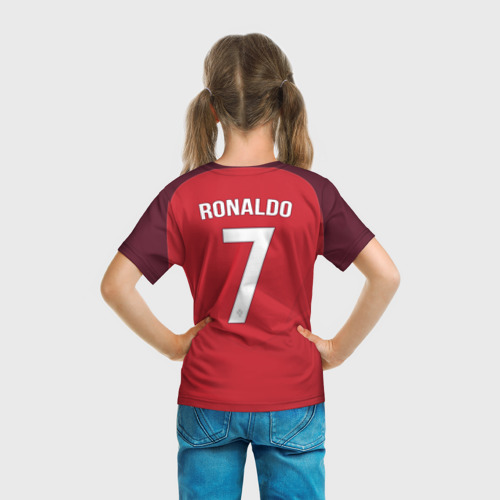 Детская 3D футболка с принтом Ronaldo 17-18, вид сзади #2