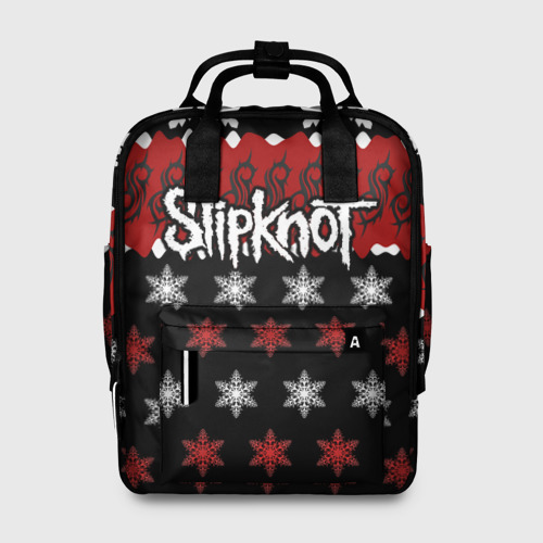 Женский рюкзак 3D с принтом Праздничный Slipknot, вид спереди #2