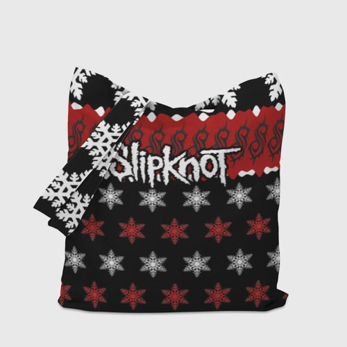 Шоппер 3D с принтом Праздничный Slipknot, вид сбоку #3