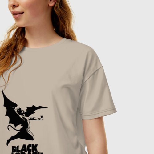Женская футболка хлопок Oversize с принтом Black Sabbath, фото на моделе #1