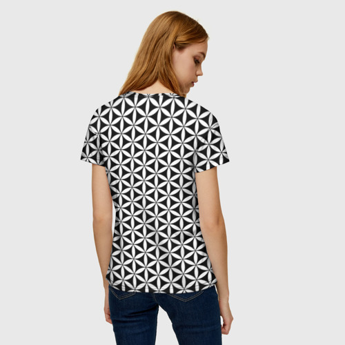 Женская футболка 3D с принтом Цветок Жизни, вид сзади #2