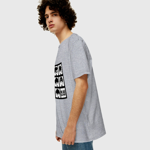 Мужская футболка хлопок Oversize с принтом We are bulletproof BTS, вид сбоку #3