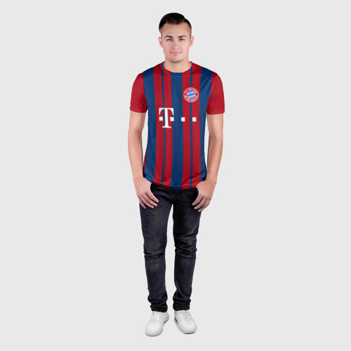 Мужская футболка 3D Slim с принтом FC Bayern 2018 Original #8, вид сбоку #3