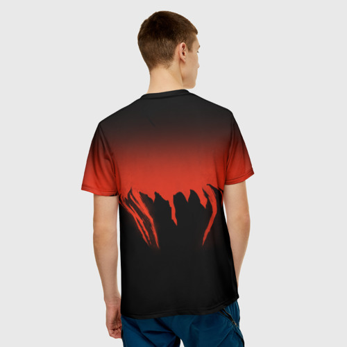 Мужская 3D футболка с принтом Джон Крамер, вид сзади #2