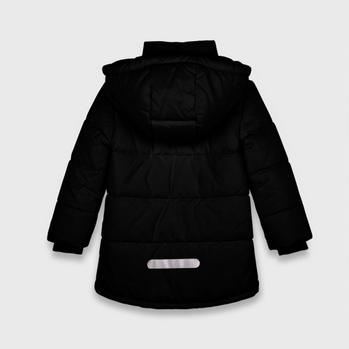Зимняя куртка для девочек 3D с принтом Смокинг, вид сзади #1