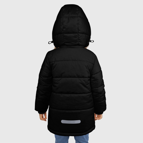 Зимняя куртка для девочек 3D с принтом Смокинг, вид сзади #2