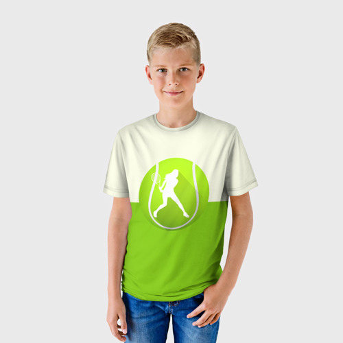 Детская футболка 3D с принтом Теннис, фото на моделе #1