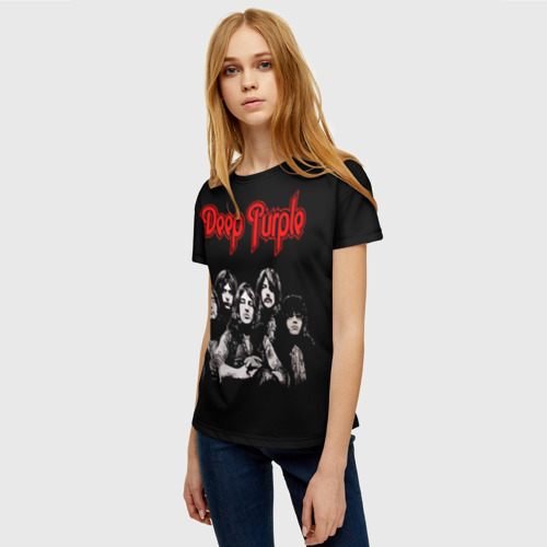 Женская футболка 3D с принтом Deep Purple, фото на моделе #1