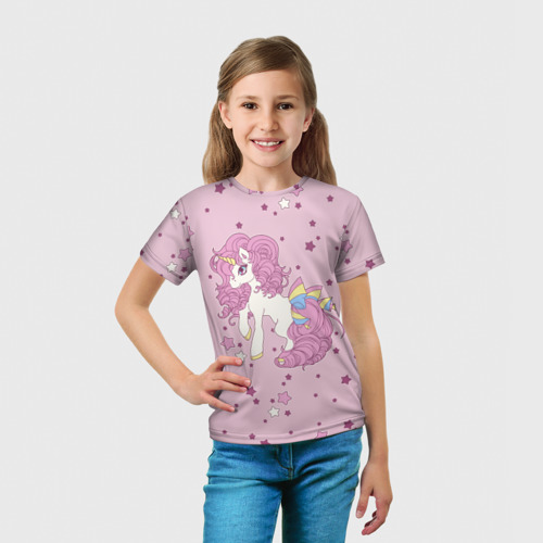 Детская футболка 3D с принтом Единорог,, вид сбоку #3