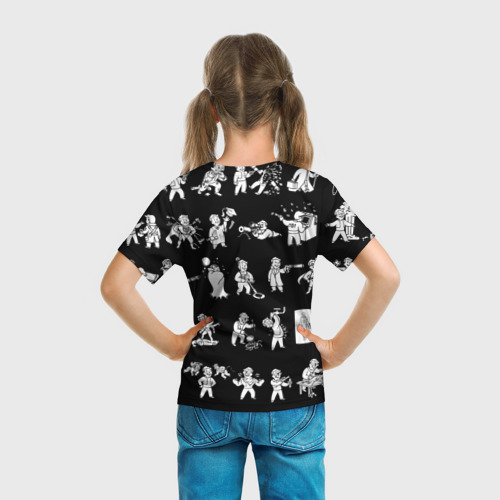 Детская футболка 3D с принтом Фоллаут : Перки, вид сзади #2