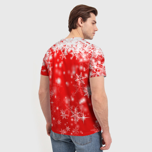 Мужская футболка 3D с принтом Новогоднее чудо 1, вид сзади #2