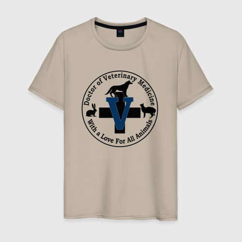 Мужская футболка с принтом Доктор ветеринарной медицины, вид спереди #2
