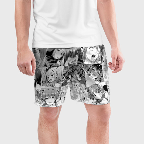 Мужские шорты спортивные с принтом Японская анимация компиляция, фото на моделе #1