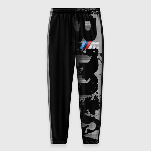 Мужские брюки 3D с принтом BMW M BLACK GREY | БМВ, вид спереди #2