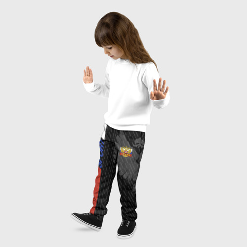 Детские брюки 3D с принтом Russia - Black Collection, фото на моделе #1