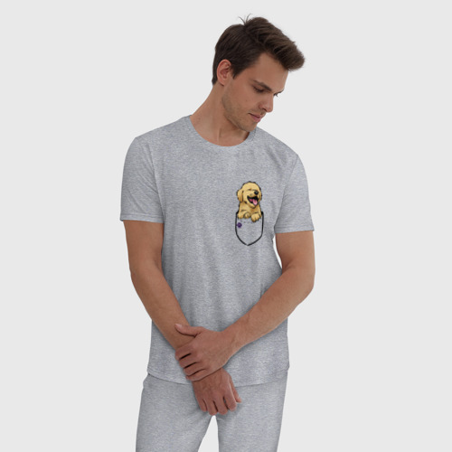 Мужская пижама хлопок с принтом Мальтипу в кармане, фото на моделе #1