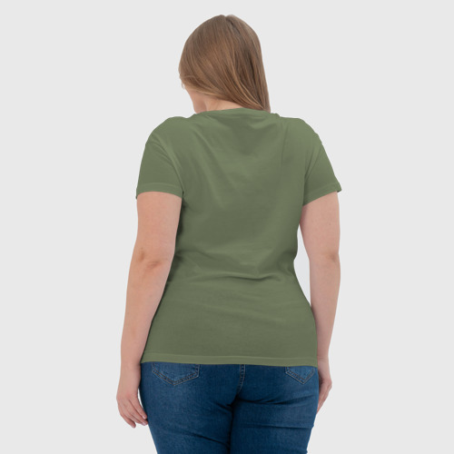 Женская футболка хлопок с принтом #яжовен, вид сзади #2