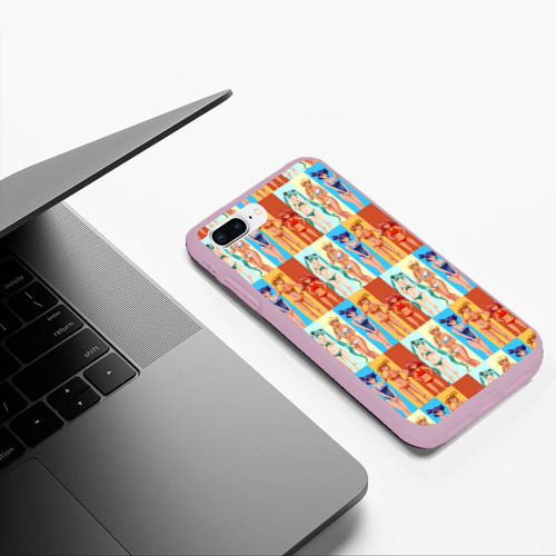 Чехол для iPhone 7Plus/8 Plus матовый с принтом Бесконечно лето - паттерн с героинями, фото #5