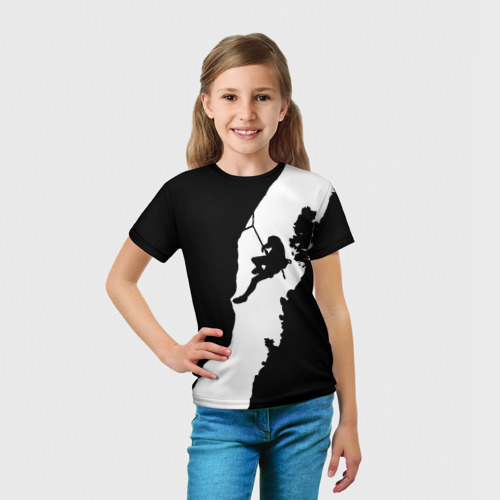 Детская футболка 3D с принтом Climbing, вид сбоку #3