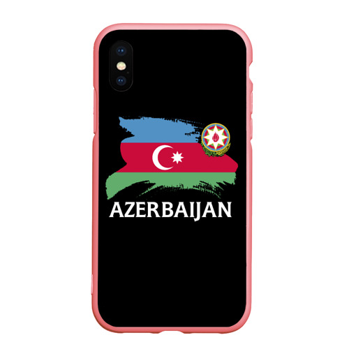 Чехол для iPhone XS Max матовый с принтом Азербайджан, вид спереди #2