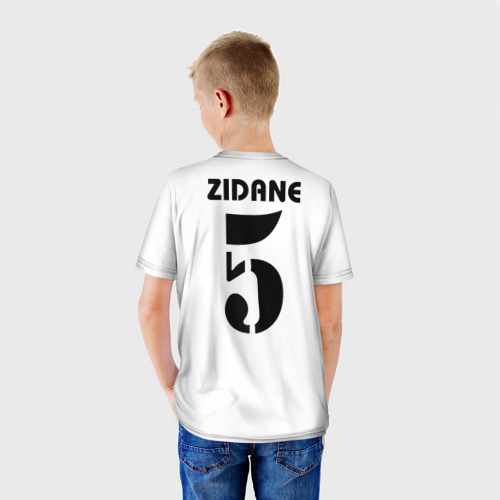 Детская 3D футболка с принтом Zidane ретро, вид сзади #2