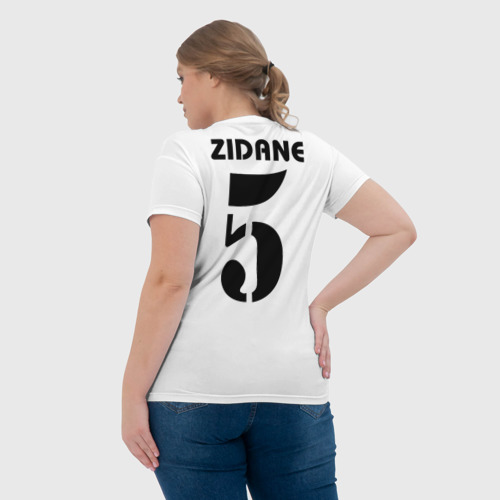 Женская футболка 3D с принтом Zidane ретро, вид сзади #2