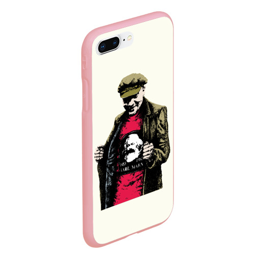 Чехол для iPhone 7Plus/8 Plus матовый с принтом Ленин, вид сбоку #3