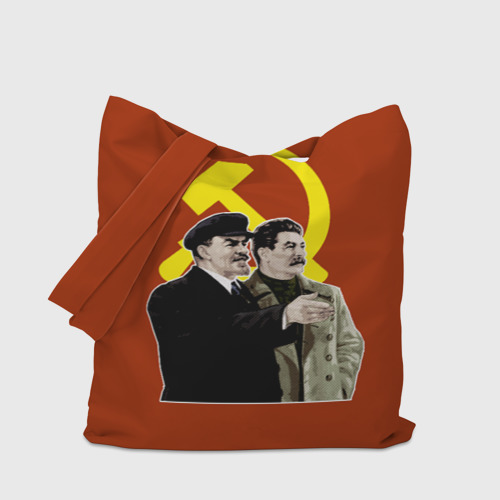 Шоппер 3D с принтом Ленин Сталин, вид сбоку #3