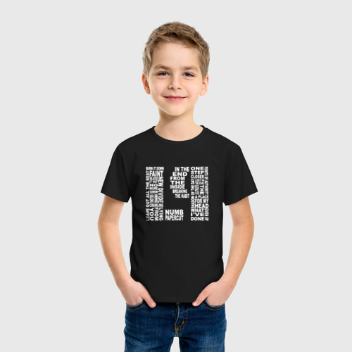Детская футболка хлопок с принтом LP - Linkin Park, фото на моделе #1