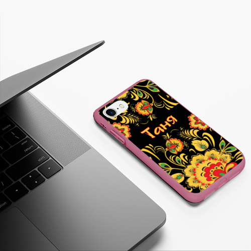 Чехол для iPhone 7/8 матовый с принтом Таня, роспись под хохлому, фото #5
