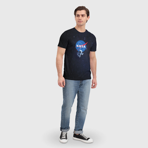 Мужская футболка 3D с принтом Nasa, вид сбоку #3