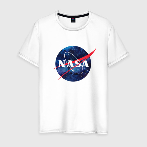Мужская футболка хлопок с принтом NASA, вид спереди #2
