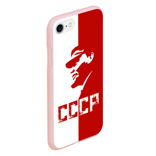 Чехол для iPhone 7/8 матовый с принтом Ленин СССР, вид сбоку #3