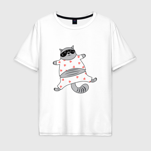 Мужская футболка хлопок Oversize с принтом Кот, вид спереди #2