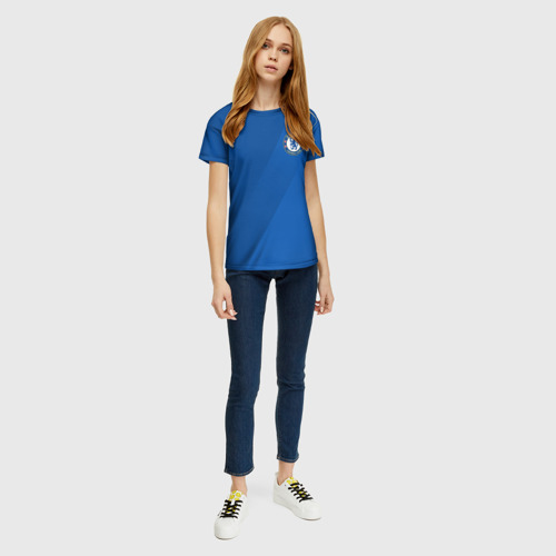 Женская футболка 3D с принтом Chelsea  2018 Элитная форма, вид сбоку #3
