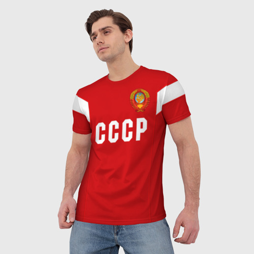 Мужская 3D футболка с принтом Сборная СССР 1988, фото на моделе #1