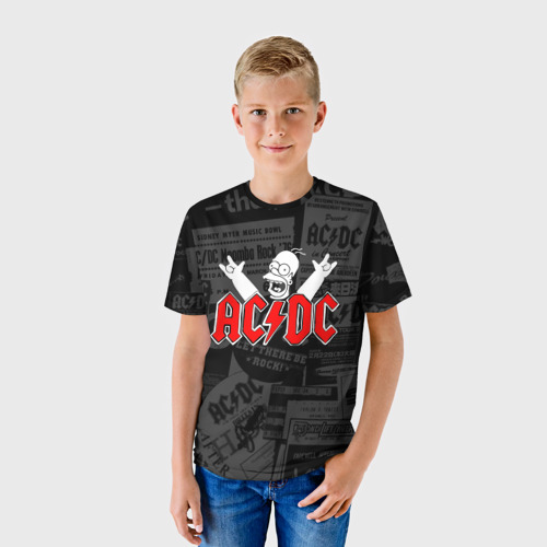 Детская футболка 3D с принтом AC/DC, фото на моделе #1