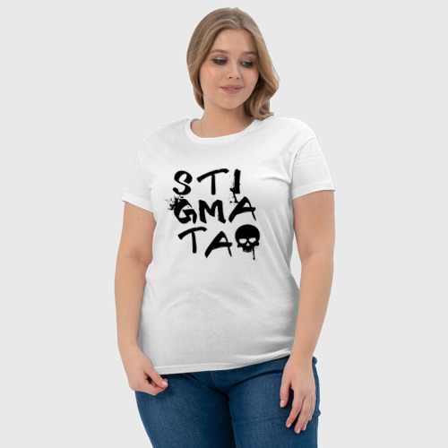 Женская футболка хлопок с принтом Stigmata, фото #4