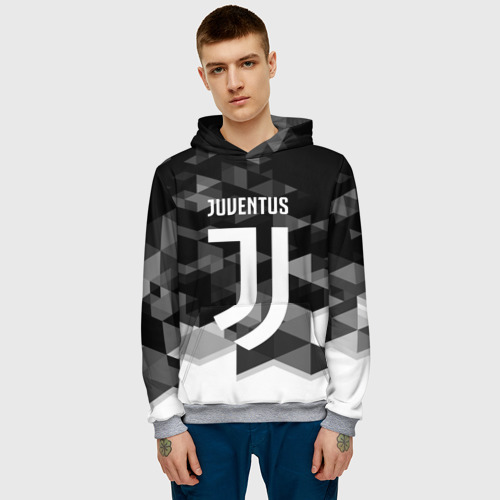 Мужская толстовка 3D с принтом Juventus 2018 Geometry Sport, фото на моделе #1