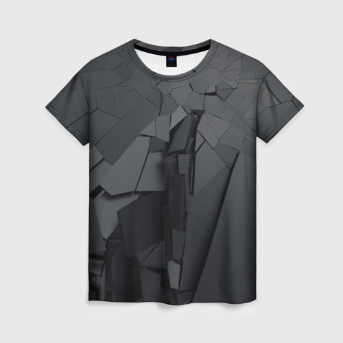 Женская футболка 3D с принтом Mirror abstraction collection, вид спереди #2