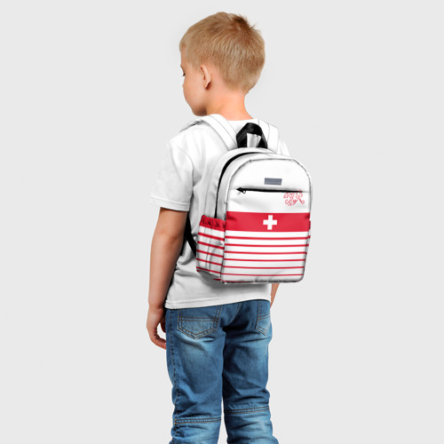 Детский рюкзак 3D с принтом Швейцария, форма, фото на моделе #1