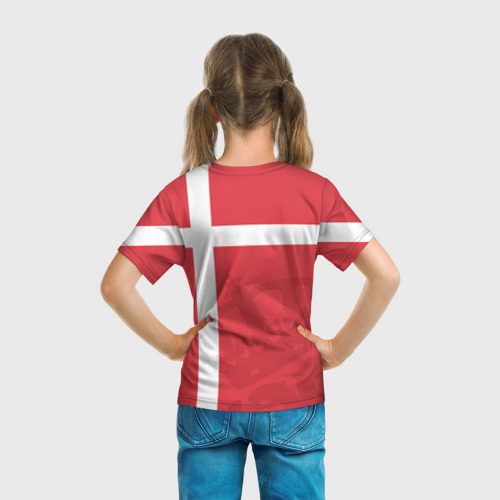 Детская футболка 3D с принтом Сербия, форма, вид сзади #2