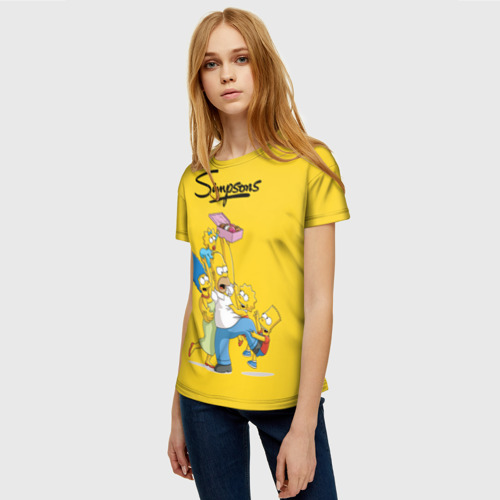 Женская футболка 3D с принтом Симпсоны, фото на моделе #1