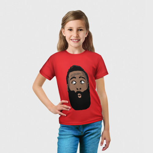 Детская футболка 3D с принтом James Harden, вид сбоку #3