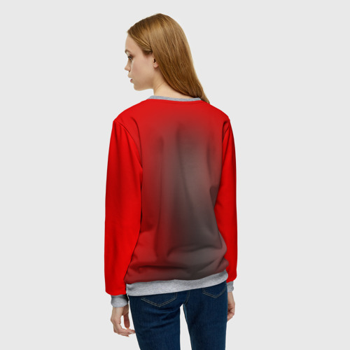 Женский свитшот 3D с принтом Red, вид сзади #2