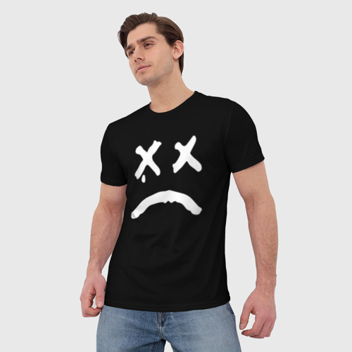 Мужская футболка 3D с принтом LiL PEEP RIP, фото на моделе #1