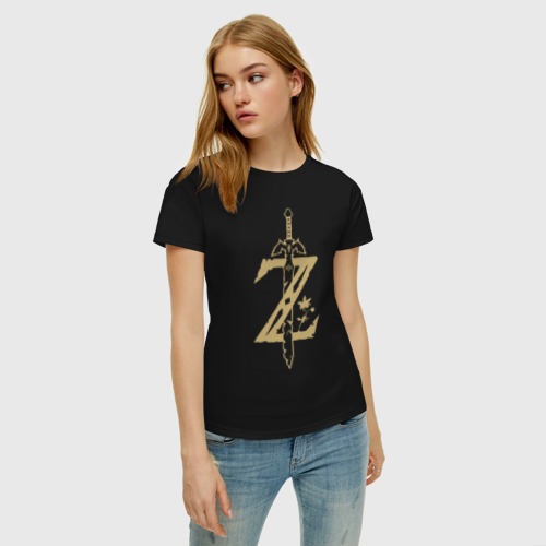 Женская футболка хлопок с принтом The Legend of Zelda, фото на моделе #1